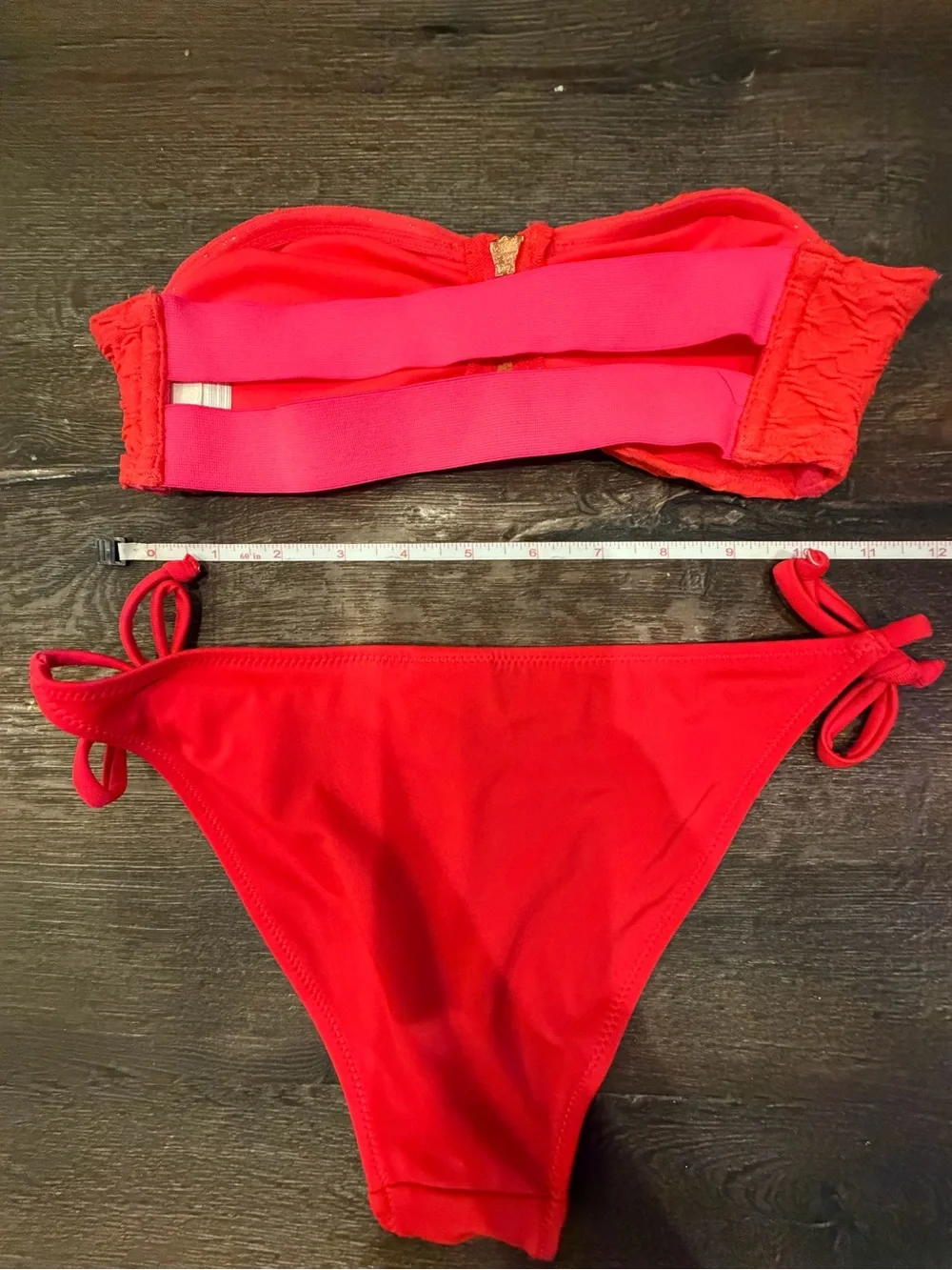 H&M Hot Pink Textured Bikini Set | Size 4 | Ruched
